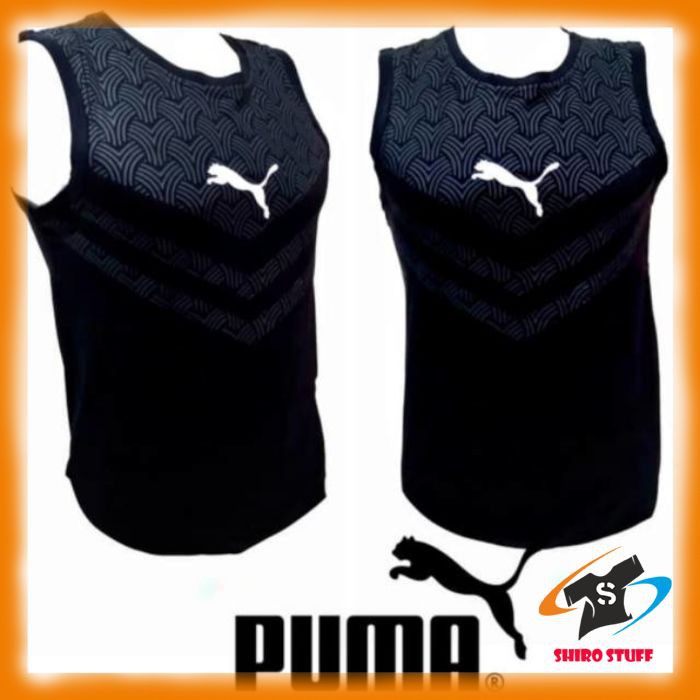 SINGLET BODY PUMA / baju training gym fitnes fitness pria kaos running hitam