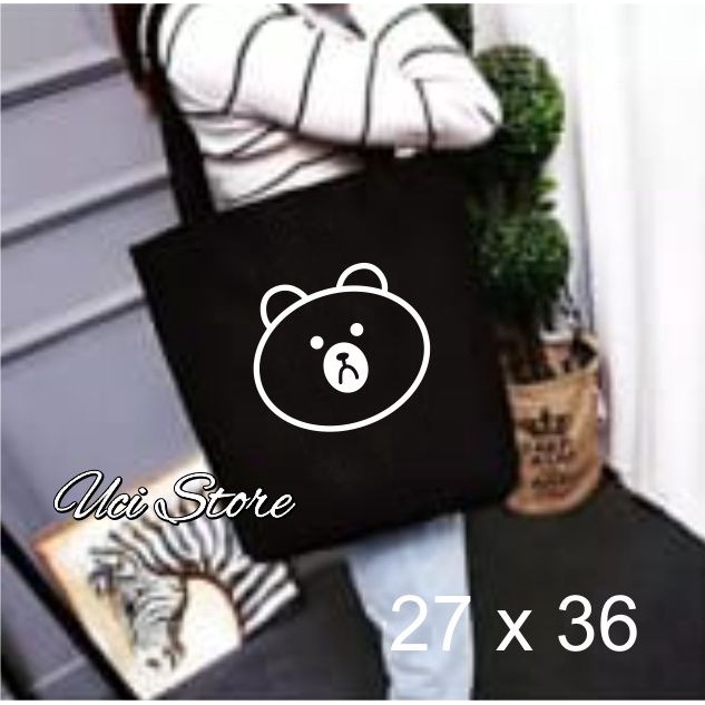 ( PAKAI RESLETING ) TAS TOTE BAG WANITA..SABLON KUAT &amp; RAPI ( TOKO UCI)