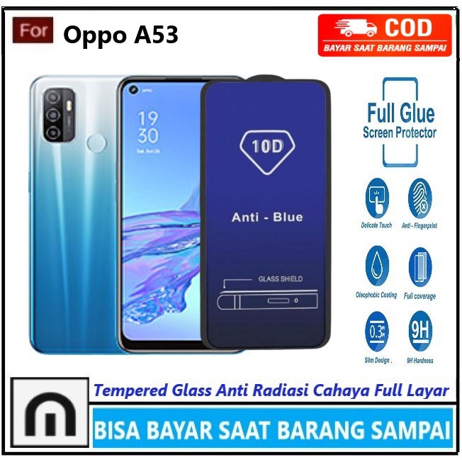Promo Tempered Glass Anti Blue Light Oppo A53 A53 5G A53s A53s 5G Full Cover Anti Radiasi Cahaya Ant