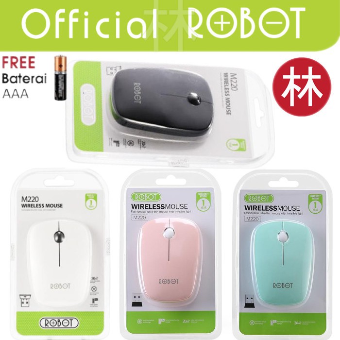 Robot M220 2.4G Wireless Optical Mouse Cherry Scroll Wheel