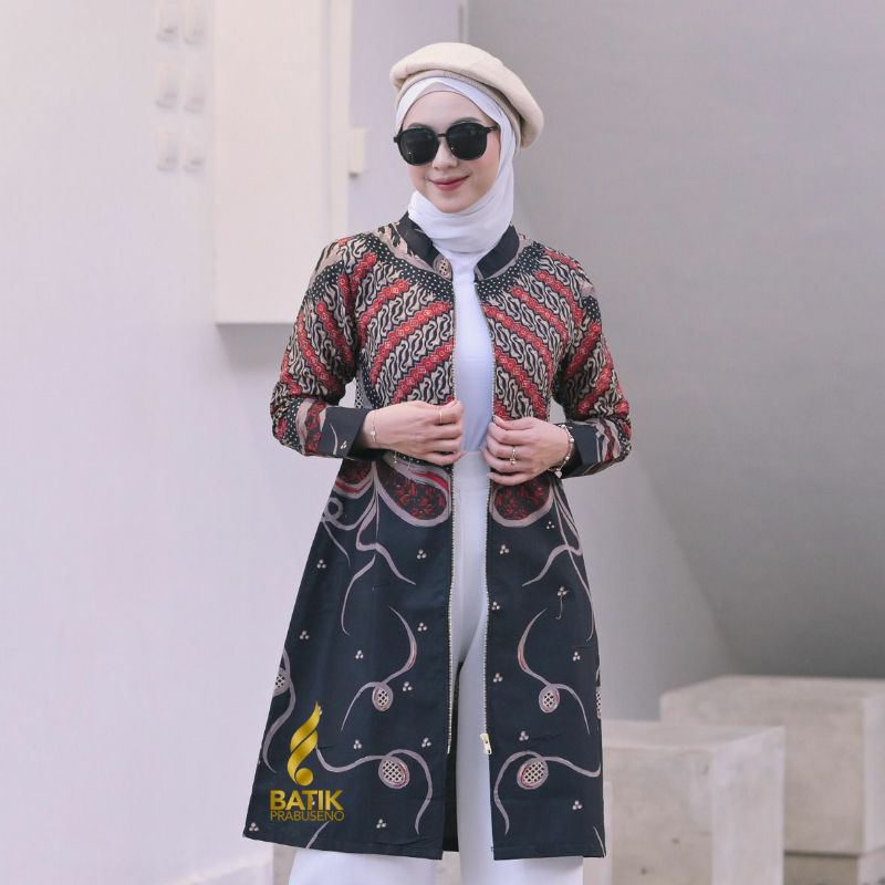 ULFA SERIES BAJU BATIK WANITA PRABUSENO TERBARU 2021 LENGAN PANJANG BIGZISE JUMBO XXL KATUN PRINTING