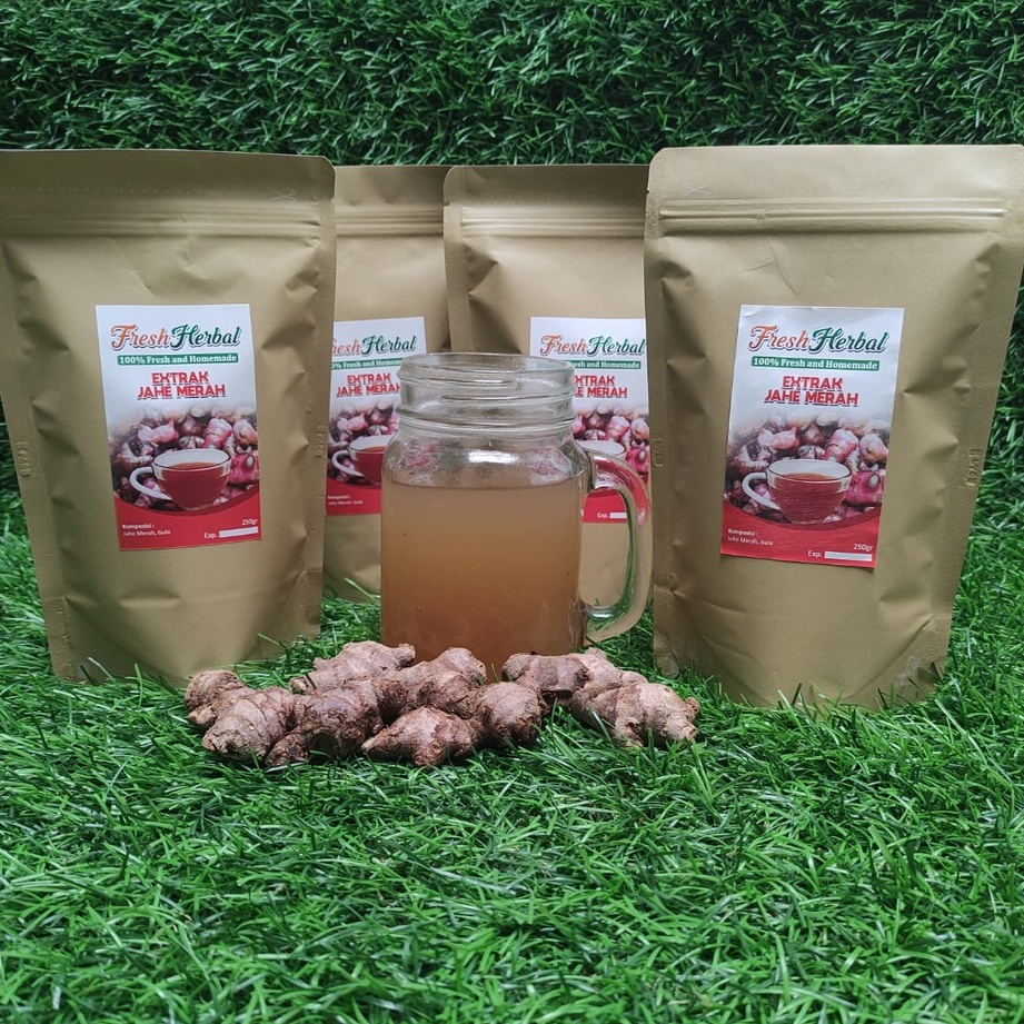 

Minuman Ekstrak Jahe Merah, Kunirasem, Beras kencur, Ekstrak Secang, Daun Kelor, Rempah Alami