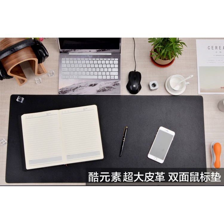 Mall Office Keyboard Mouse Pad XL Desk Mat Bahan Kulit 40 x 80cm - Black