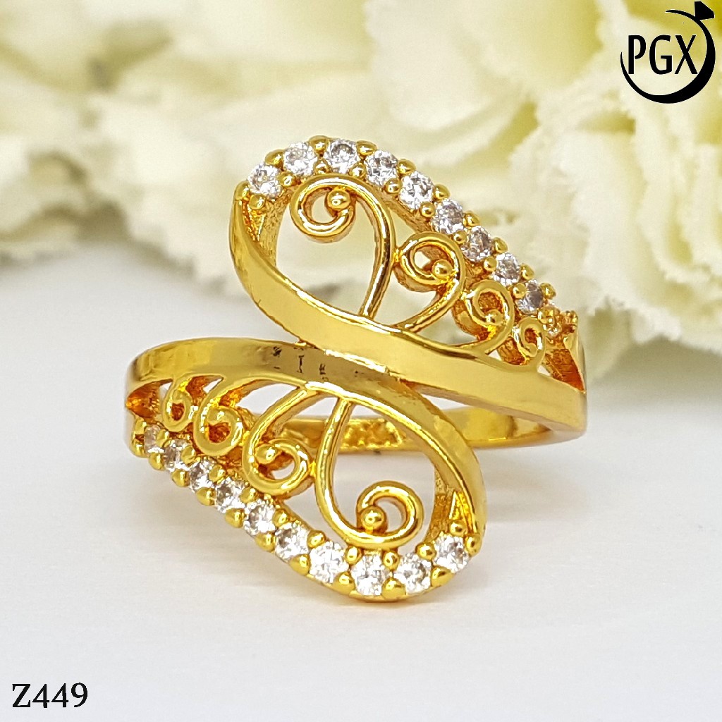 PGX Cincin Xuping Wanita Perhiasan Lapis Emas Aksesoris Fashion Premium - Z449