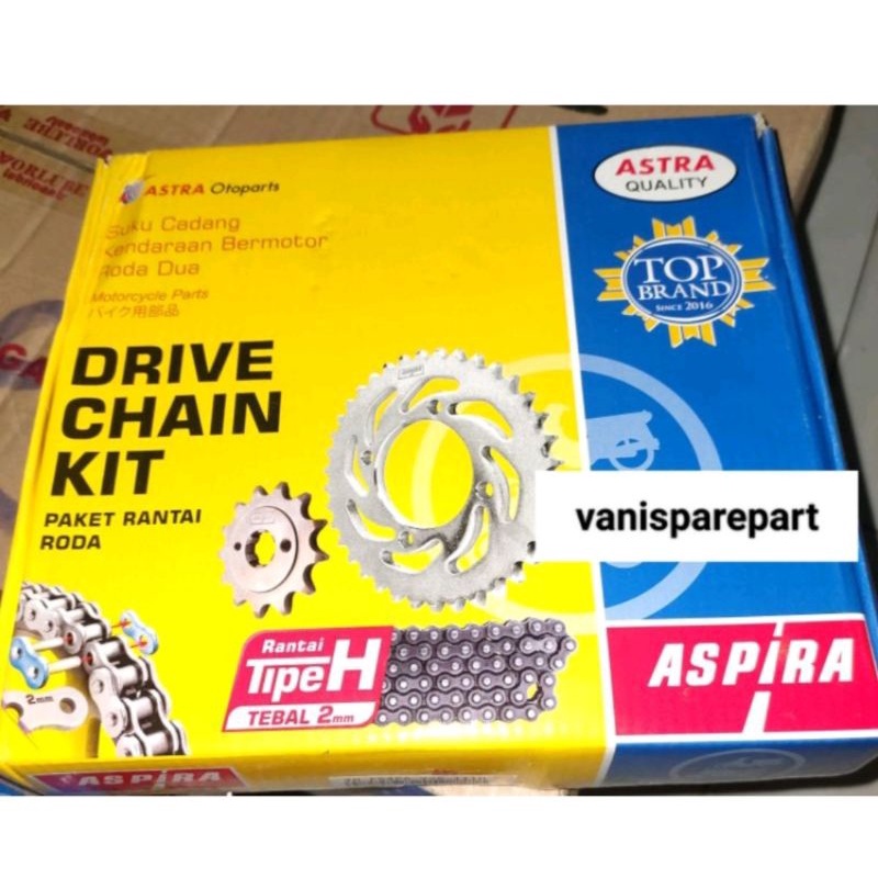 GEAR GER DEPAN BELAKANG RANTE RANTAI SET VEGA ZR JUPITER 115 ASPIRA