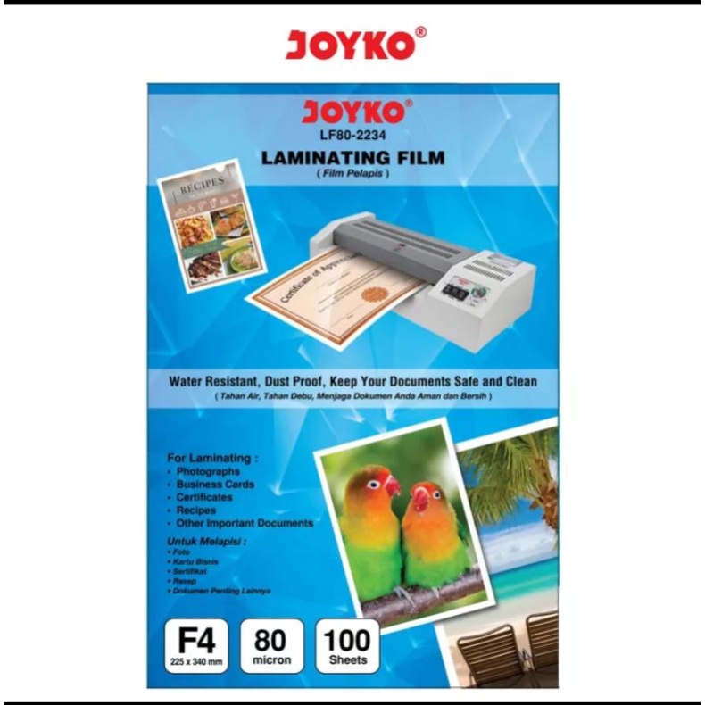 

Plastik laminating Joyko F4 80 micron LF80-2234