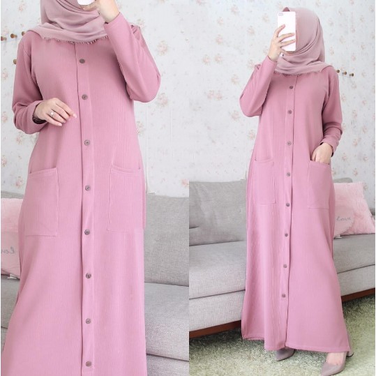 Gamis wanita dress casual wanita pakaian remaja modern 2021