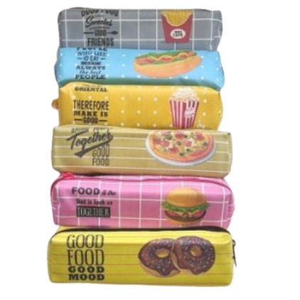 Kotak Pensil Motif Snack Food Fruit and Drink