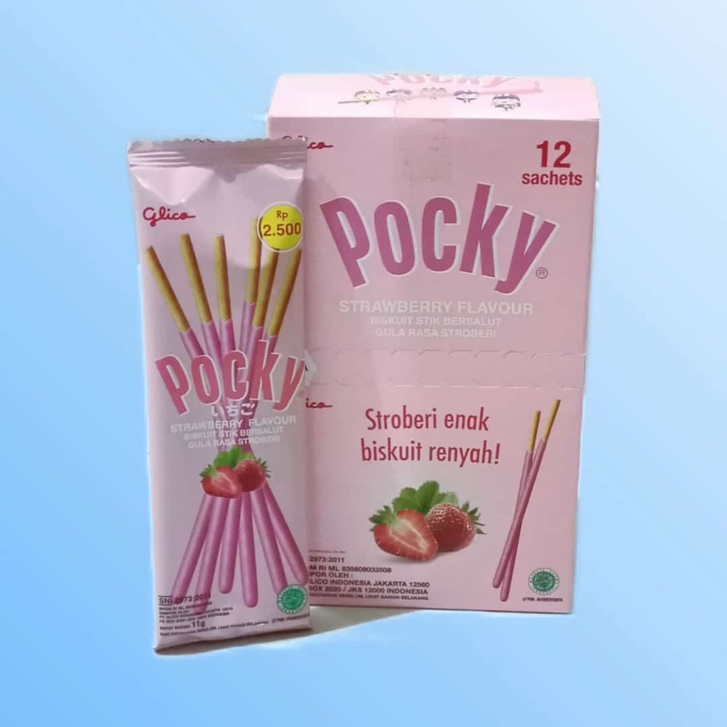 

Pocky Strawberry Stick Biscuit Single [12 sachet / 11 g]