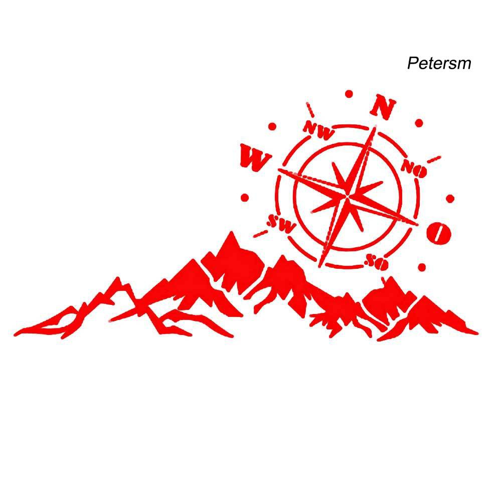 YE*Compass Mountains Car-Styling SUV Off-road Reflective Decals Sticker Decoration