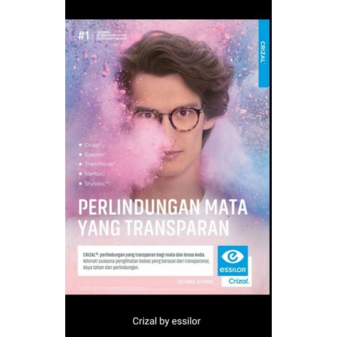 Lensa Essilor blueray crizal coating