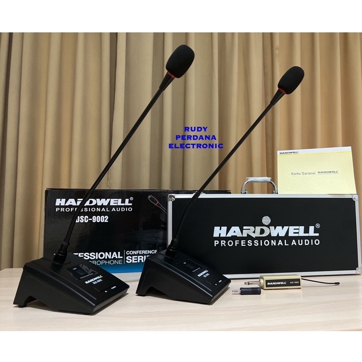 MICROPHONE MIC WIRELESS CONFERENCE MIKROPON MIK DESKTOP MEJA PODIUM HARDWELL DSC-9002 ORIGINAL ORI BAGUS TERLARIS TERBAIK RAPAT MEETING SEMINAR PIDATO CERAMAH GARANSI