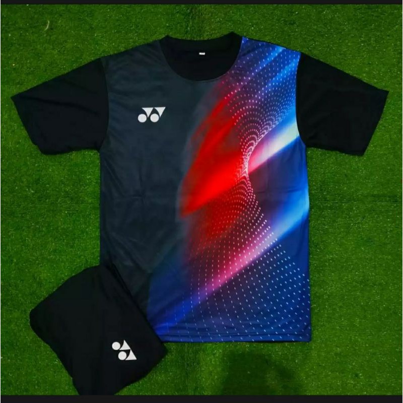 kaos tim bulutangkis/stelan olahraga pria/kaos bulutangkis 1 set/pakaian olahraga pria/kaos olahraga