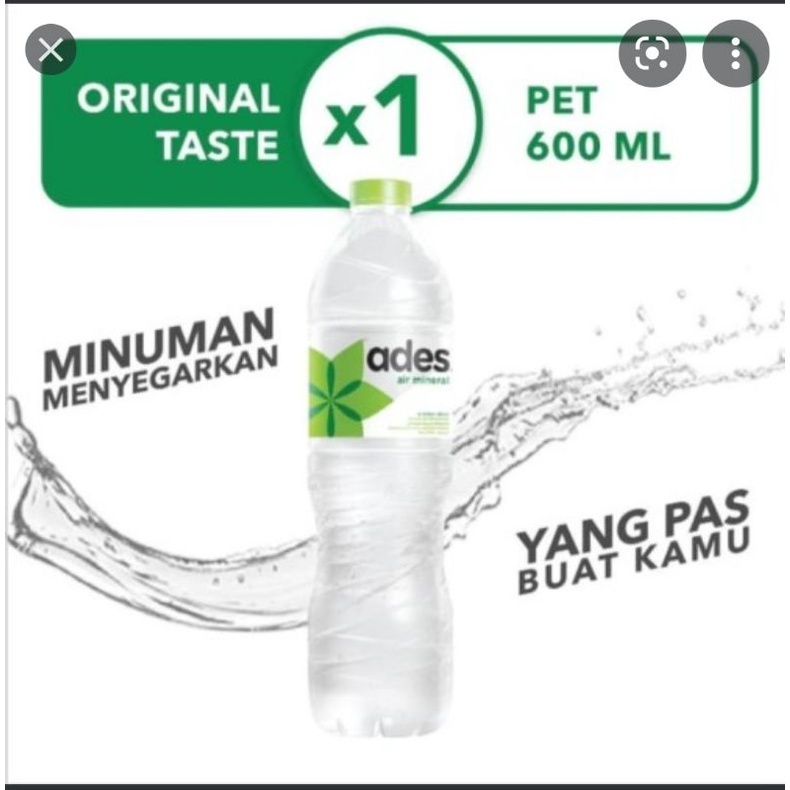 

air mineral ades ukuran 600ml