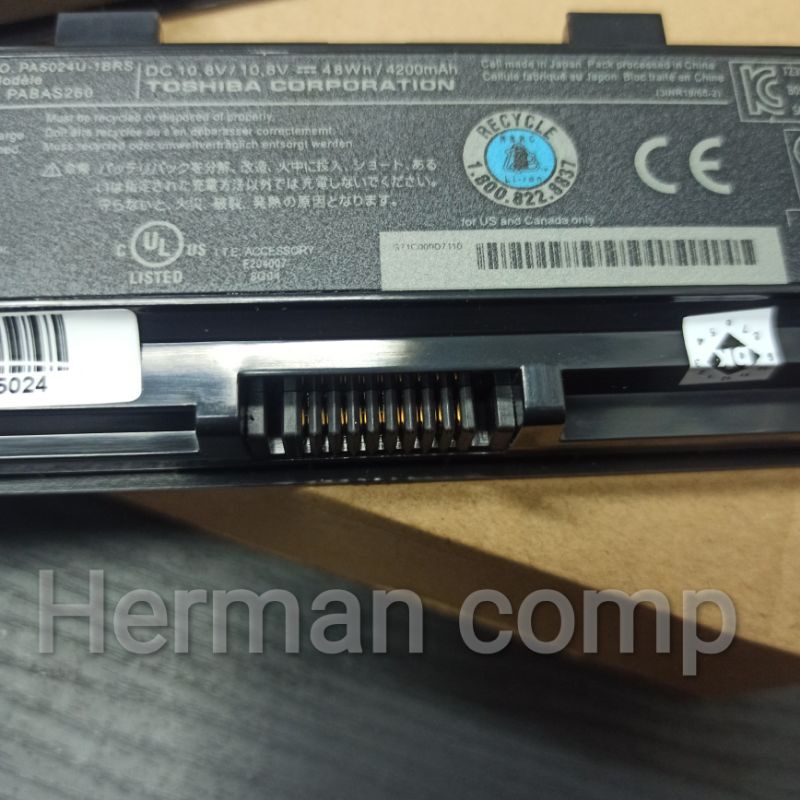 Original Baterai Toshiba Satelite P800 P805 P840 P850T P845 P845T PA5024