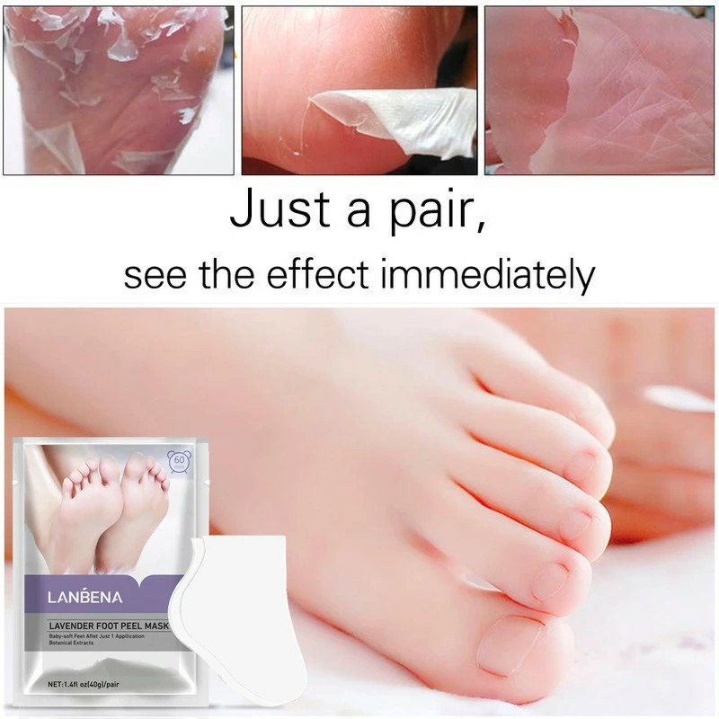 Lanbena Lavender Foot Peel Mask Remove Dead Skin Pedicure