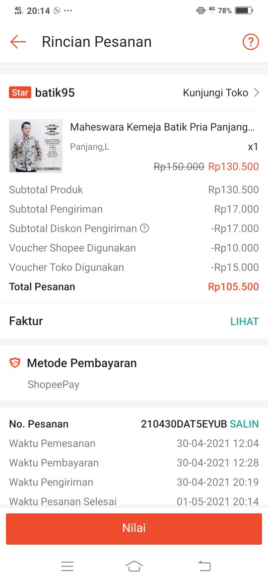 Maheswara Kemeja Batik Pria Panjang Full Furing By Dewo