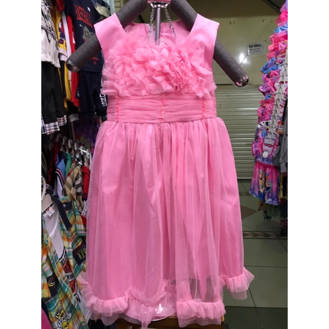 Dress Gaun Pesta Anak Perempuan Cewek Pink Simple Murah