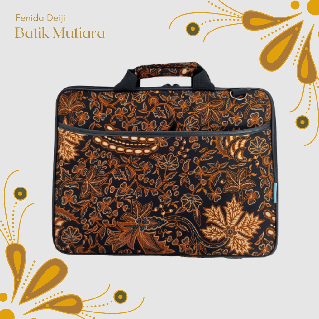 Tas Laptop Batik 14 inch Anti Air / Softcase Laptop Batik Creative