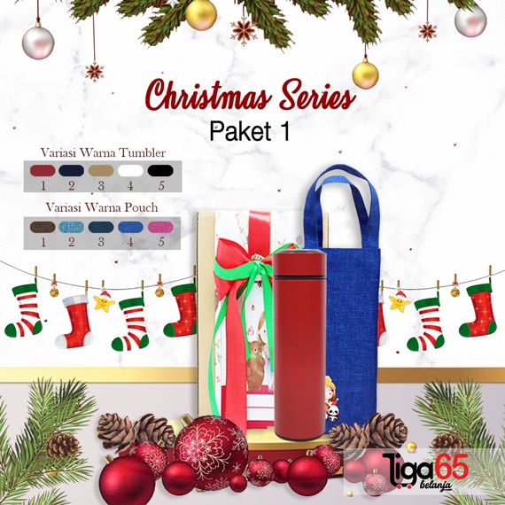 365 Paket Christmas Series Thermos + Pouch hampers goodies package