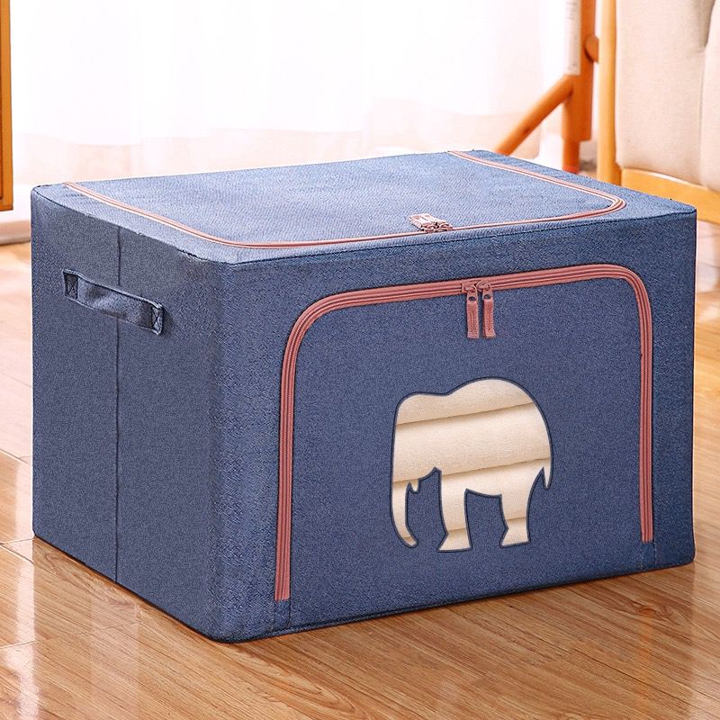 (BOW) 100L Storage Box Jumbo Transparan Kotak Penyimpanan Organizer Double Zipper Serbaguna 19AQ21