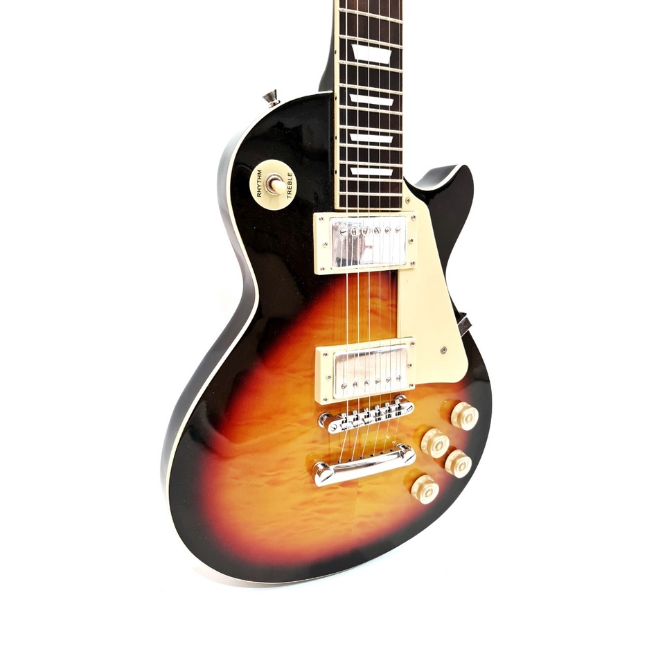 Gitar Elektrik Merk Gibson Les Paul Warna Sunburst Black Hitam Listrik LesPaul Bonus Tas dan Kabel Jack Murah Jakarta