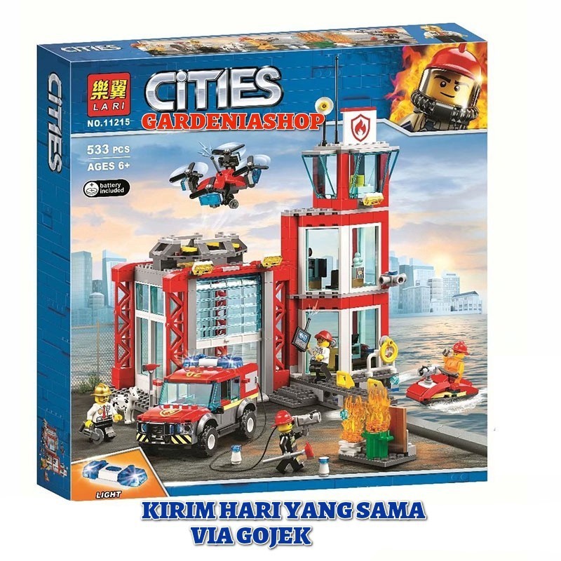 BRICK BELA LARI 11215 CITY FIRE FIGHTER STATION PEMADAM KEBAKARAN