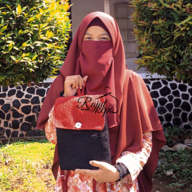 Bagpack rajut tas ransel handmade