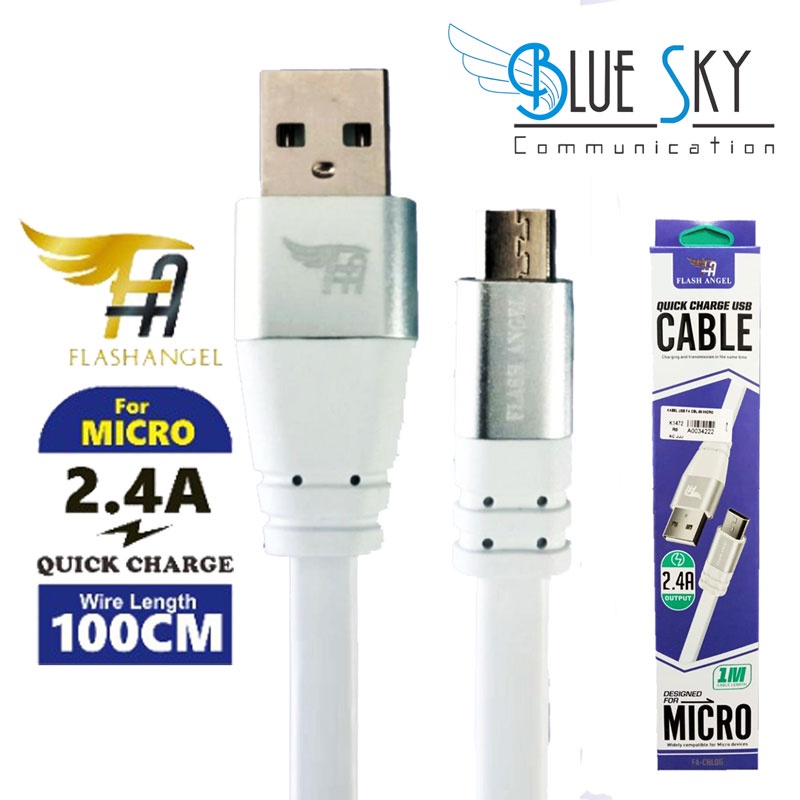 KABEL USB FLASH ANGEL CBL-06 MICRO 2.4A 1M FLAT