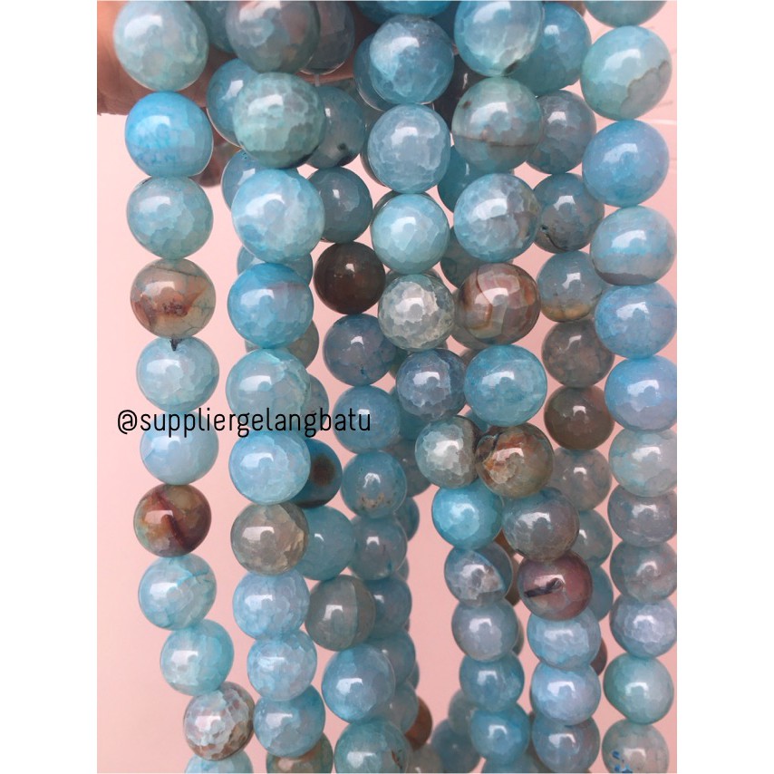 bahan blue aquamarine serat corak biru 12mm premium aksesoris blue craft fashion aksesoris trending