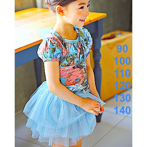 Baju anak perempuan impor reseller/dropship blouse flower tile 15628