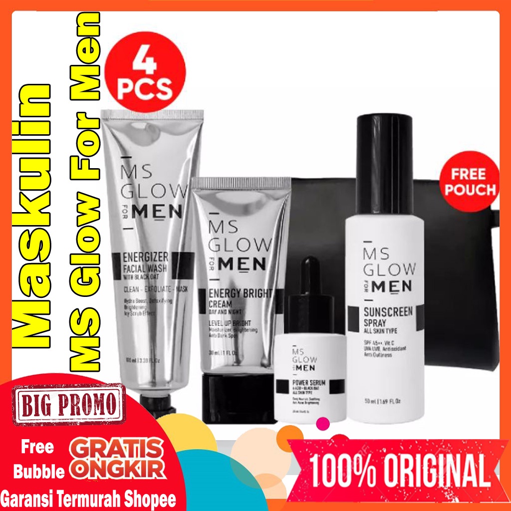 MS GLOW FOR MEN ORIGINAL PAKET WAJAH PRIA LENGKAP | PAKET MS GLOW FOR MEN