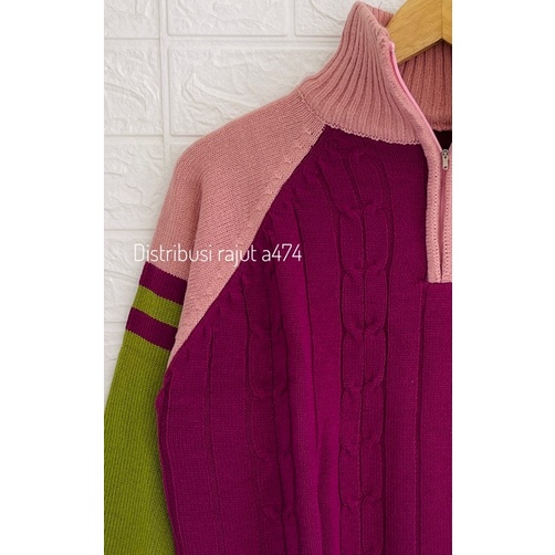 HARUKA ZIVER SWEATER RAJUT CABLE RESLETING WANITA