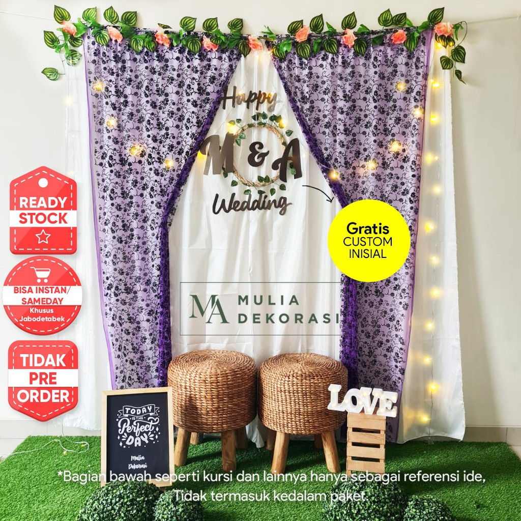 Dekorasi Lamaran Backdrop Nikahan PhotoBooth DIY Akad Nikah Aqiqah Khitan Paket Mulia Z