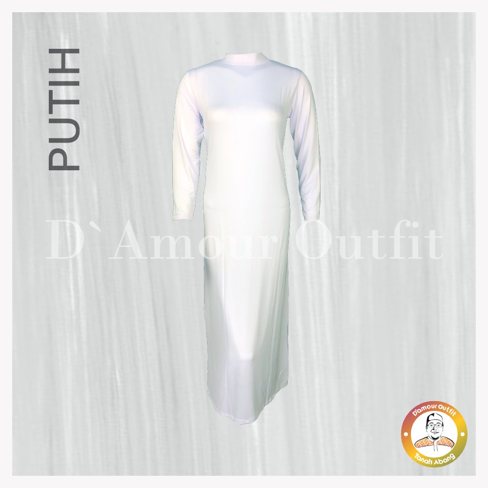 Baju Manset Gamis Tangan Panjang &amp; Tanpa Lengan Wanita Kerah Leher Turtle Neck Polos Dalaman Perempuan Warna Kulit Bahan Rayon Spandek Kaos Daleman Cewe Hijab Dewasa Anak Pendek Mangset Atasan Inner Cewek Jumbo Big Size LD 120 130 140 Long Dress Premium