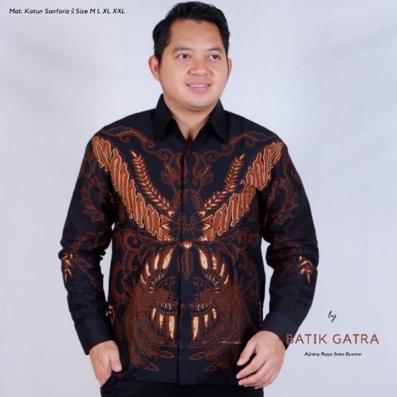 KEMEJA BATIK PRIA LENGAN PANJANG OMBAK MEKAR FULL FURING