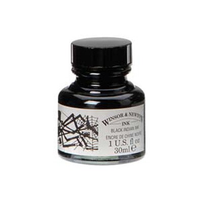 

air-cat- winsor & newton black indian ink bottle 30ml -cat-air.
