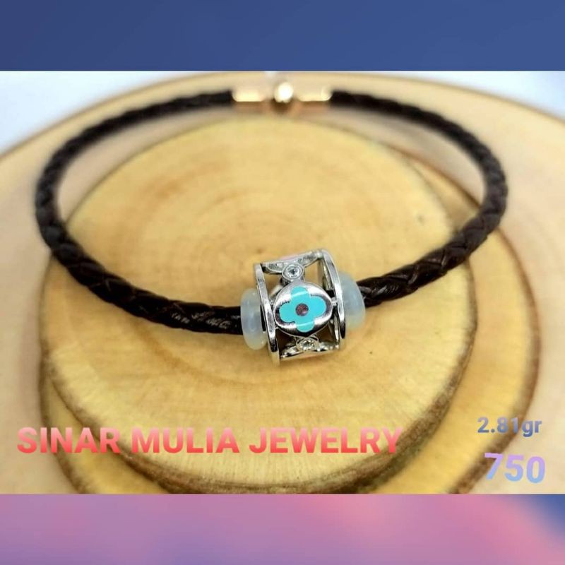 GELANG CUSTOM EMAS ASLI LIONTIN EMAS PUTIH