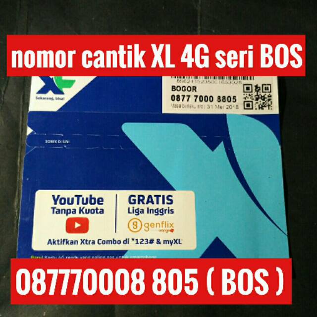 nomer cantik seri BOS XL 4G nomor cantik 805 kartu perdana best 