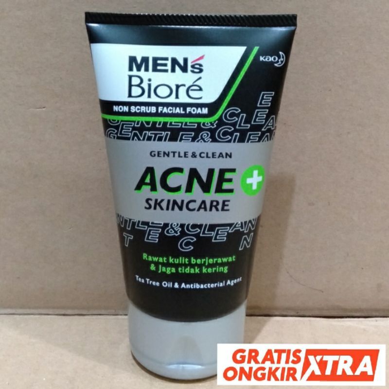 BIORE MENS FACIAL FOAM GENTLE CLEAN ACNE SKINCARE 100GR