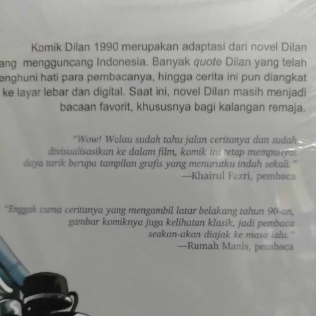 Komik Dilan Bagian 1 Pidi Baiq Dilan 2 Shopee Indonesia