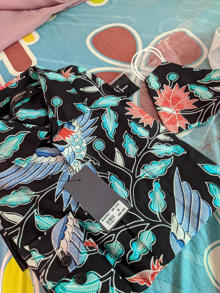 Maginot Kemeja Batik 2.0 Davanka-ls Lengan Panjang Pria + Free Masker