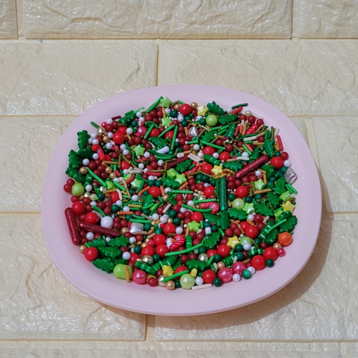 

sprinkle pearls mix warna xmas hiasan kue/cupcakes sprinkle natal 80gr