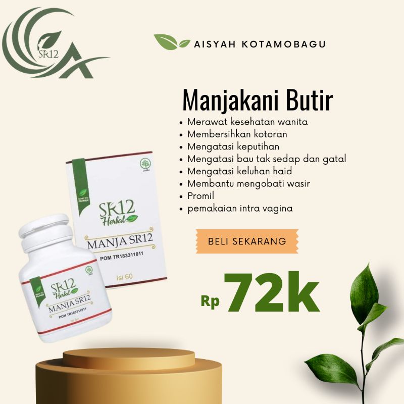 MANJAKANI BUTIR SR12/ PROMIL / PELANCAR HAID / ATASI KEPUTIHAN