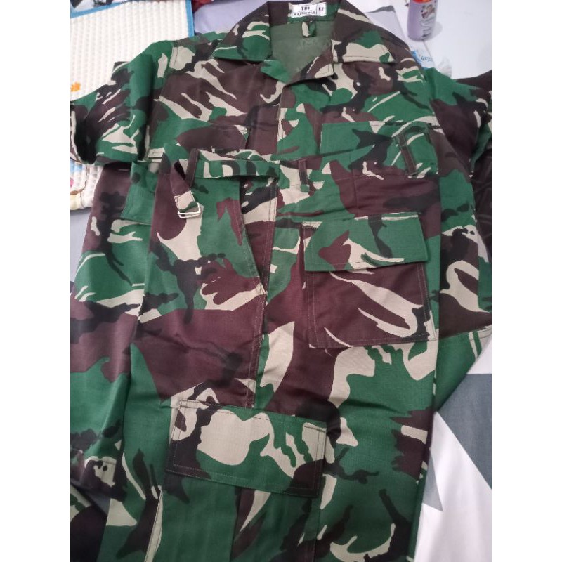 Baju PDL loreng TNI Premium rustleting dan perekat