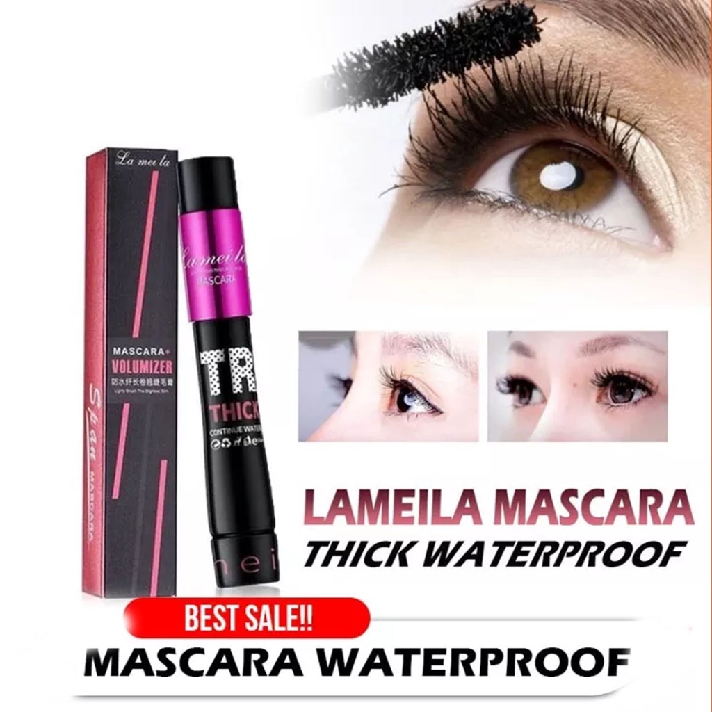 (BISA COD) Maskara Lameila Ultra Thick Anti Air - MASCARA LA MEI LA VOLUMIZER THICK WATERPROOF FIBER EYELASH PRIMER