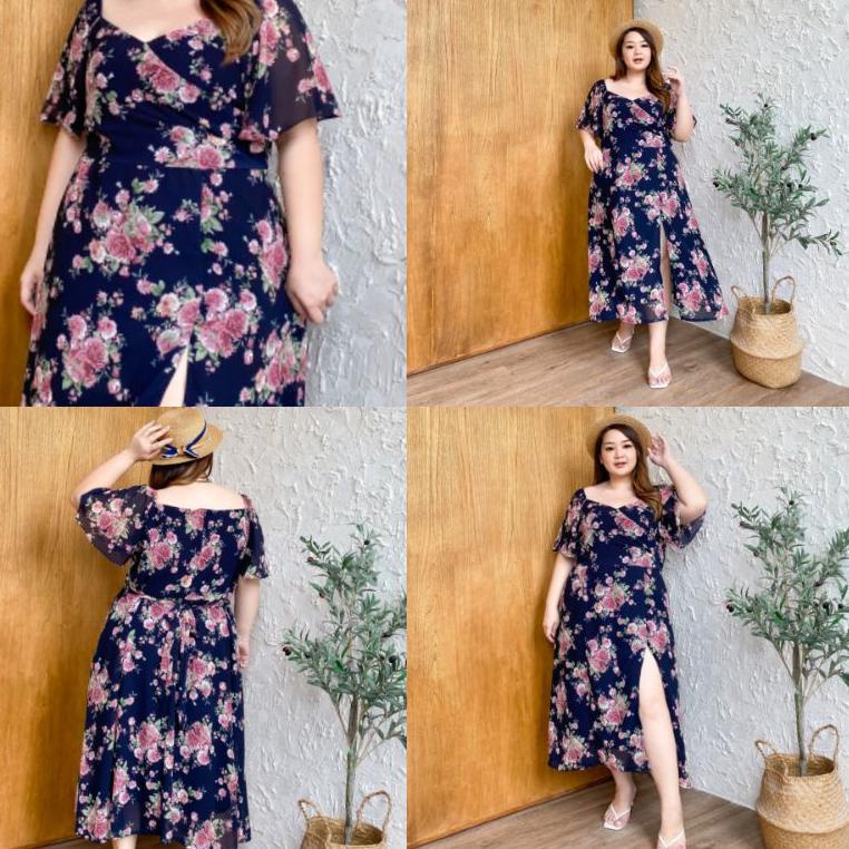 Promo CICILIA GRACE Dress Bigsize XXXL | Dress Jumbo Wanita Anggun | Dress Pesta |  Dress Pantai TF9