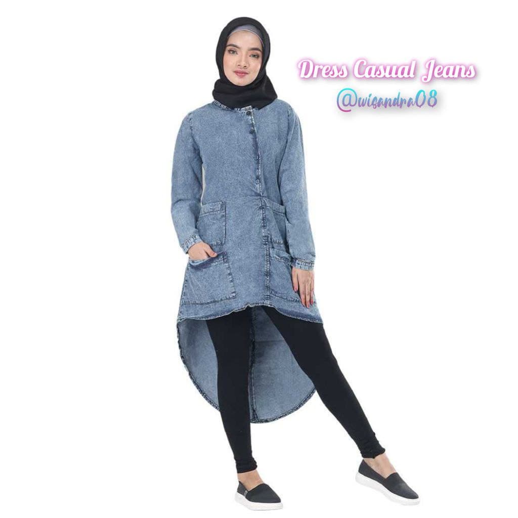 DRESS CASUAL WANITA | JEANS | Dress wanita | dress jenas | pakaian wanita dress jeans