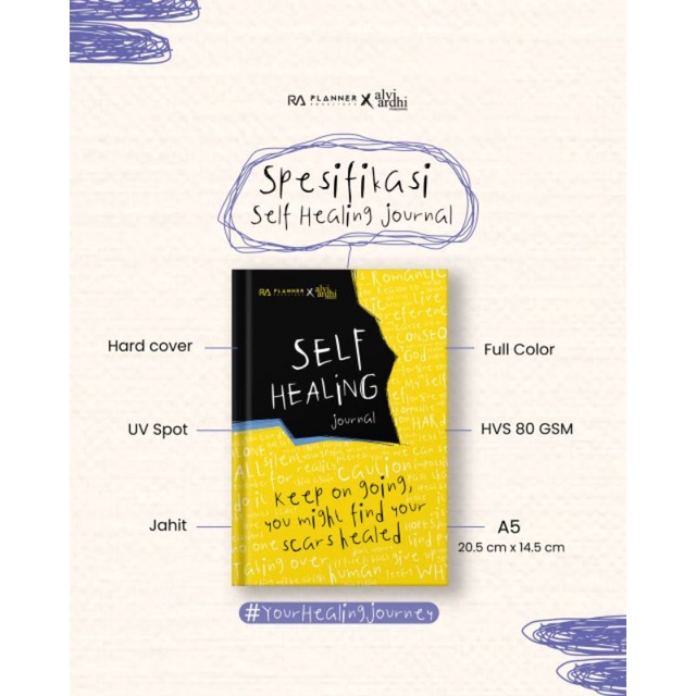 

[FLASH SALE] Buku Psikologi Self Healing Journal / Diary+ FREE GIFT