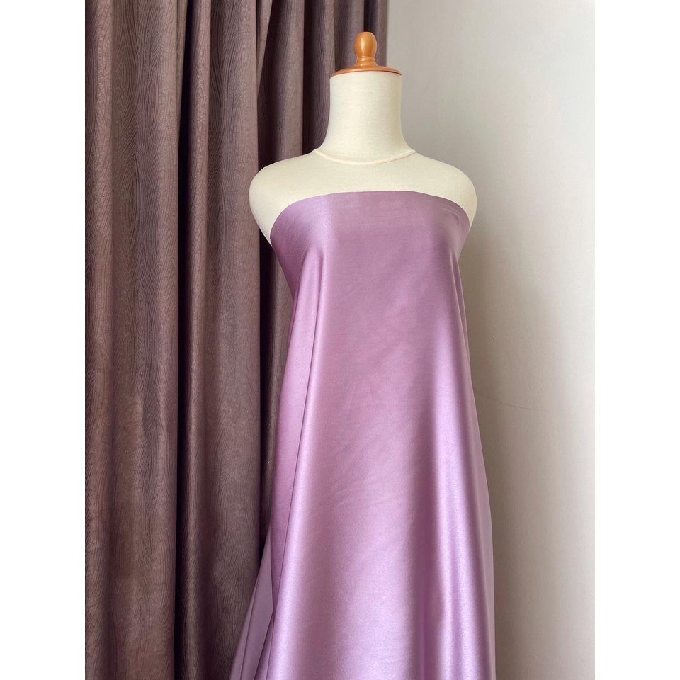 Kain Satin Maxmara Premium Meteran Warna Ungu Lilac